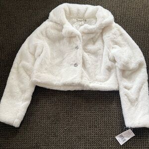 Knitworks White Faux Fur Kids Coat